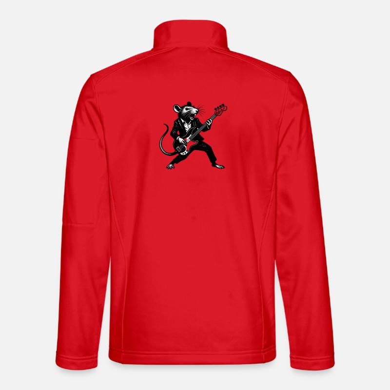 Rat with bass in a suit - Unisex Softshell Jacket - red
