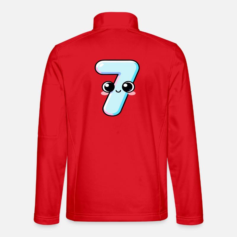 Nummer 7 Kawaii-Kuchen - Unisex Softshelljacke - Rot