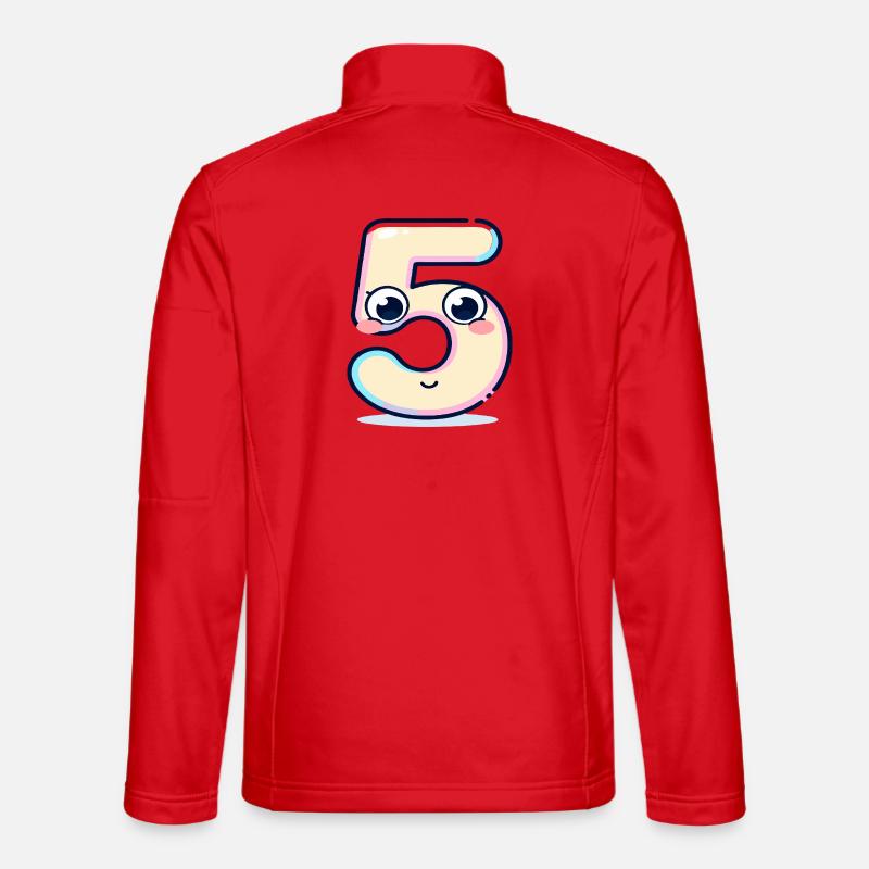 Nummer 5 Kawaii-Pastell - Unisex Softshelljacke - Rot