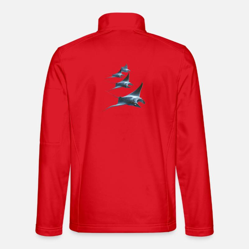 Manta Ray, Devil Ray, Stingray, Diver - Unisex Softshell Jacket - red