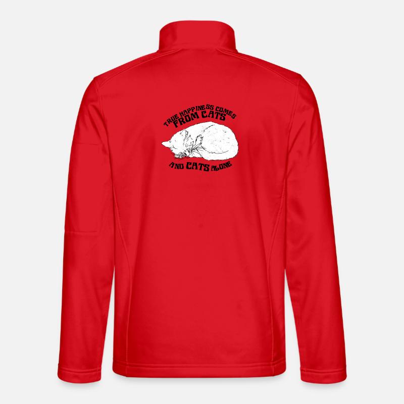TRUE HAPPINESS COMES FROM CATS - Unisex Softshell Jacket - red