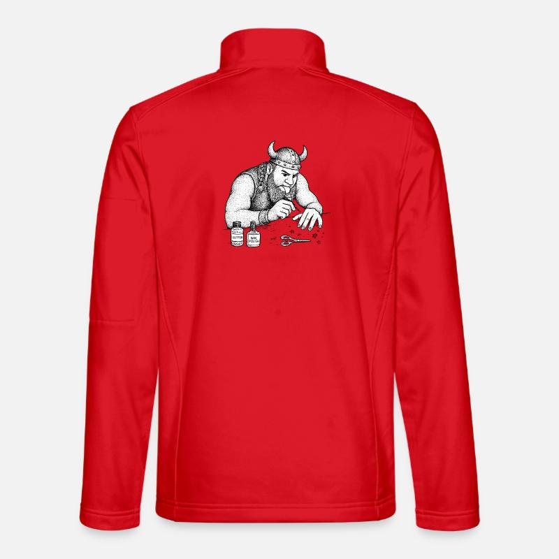 Viking doing nails - Unisex Softshell Jacket - red