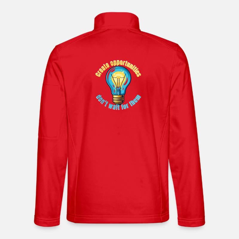 Create Opportunities Motivational Light Bulb Desig Unisex Softshell Jacket