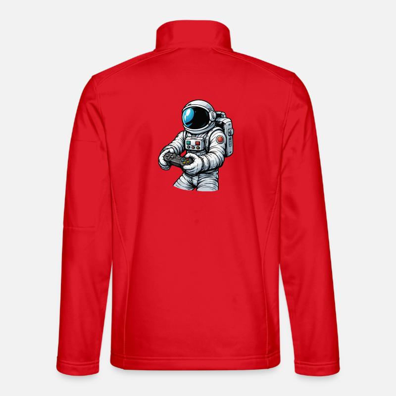 Astronaut mit Gamecontroller - Unisex Softshelljacke - Rot