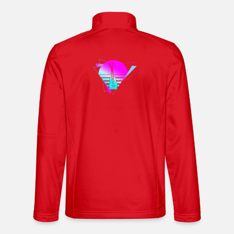 Hawaiian Ukulele Uke Retro 80s 90s - Unisex Softshelljacke - Rot