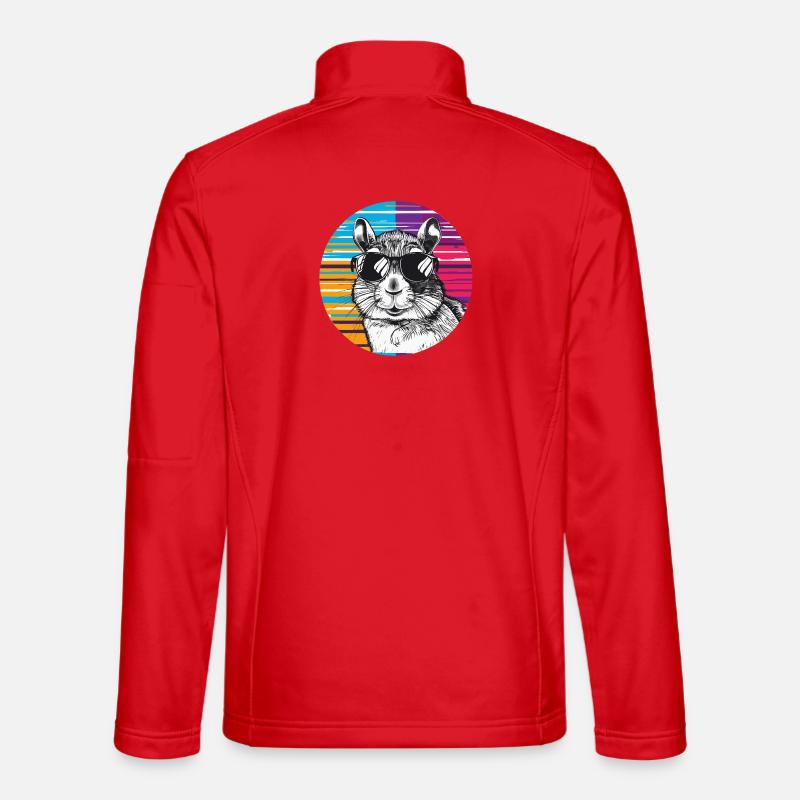 Hamster mit Sonnenbrille - Unisex Softshelljacke - Rot
