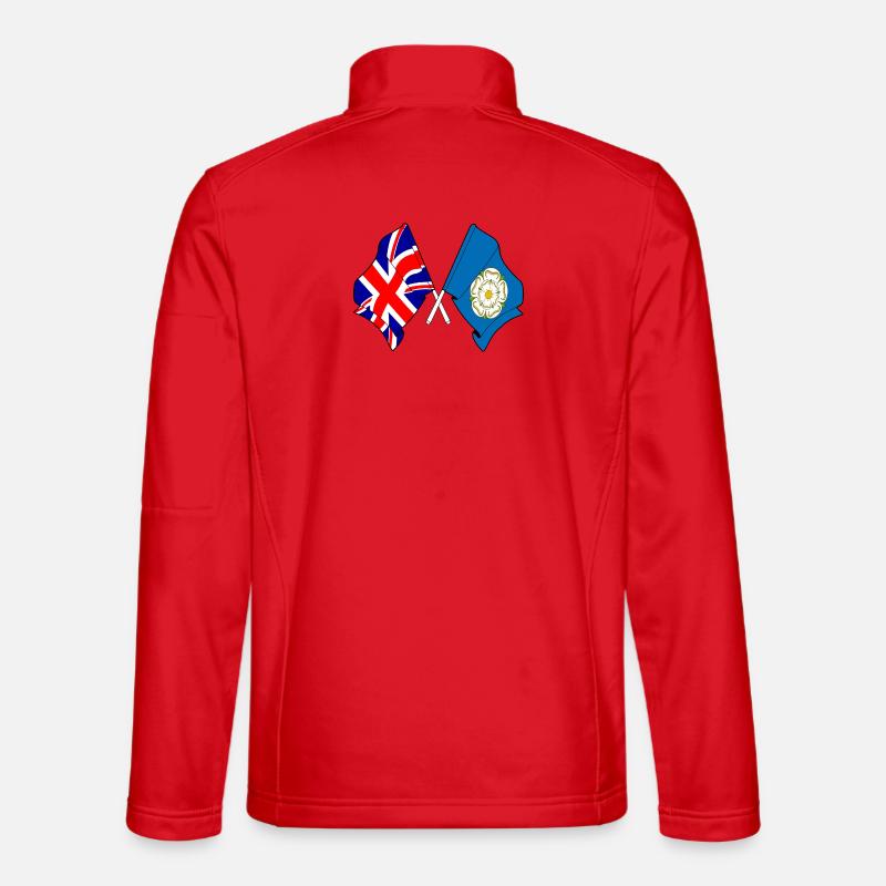 Yorkshire-Flagge + Großbritannien - Unisex Softshelljacke - Rot