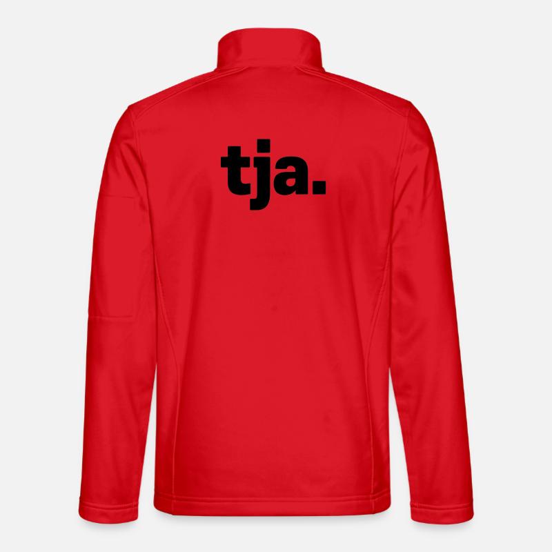 Tja. Minimalistisches Spruch Design - Unisex Softshelljacke - Rot