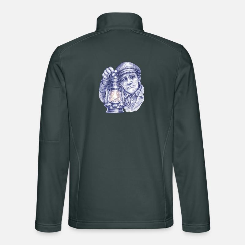 Senior man with lantern Unisex Softshell Jacket