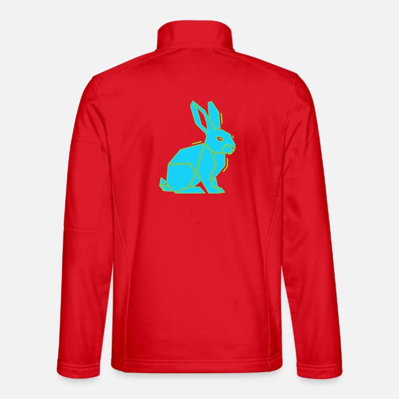 Geometric Bunny Low Poly Modern - Unisex Softshell Jacket - red