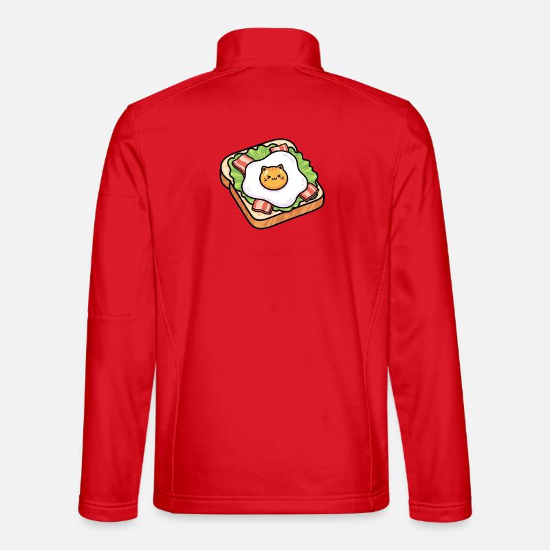 Sunny Toast Cat Egg - Unisex Softshell Jacket - red