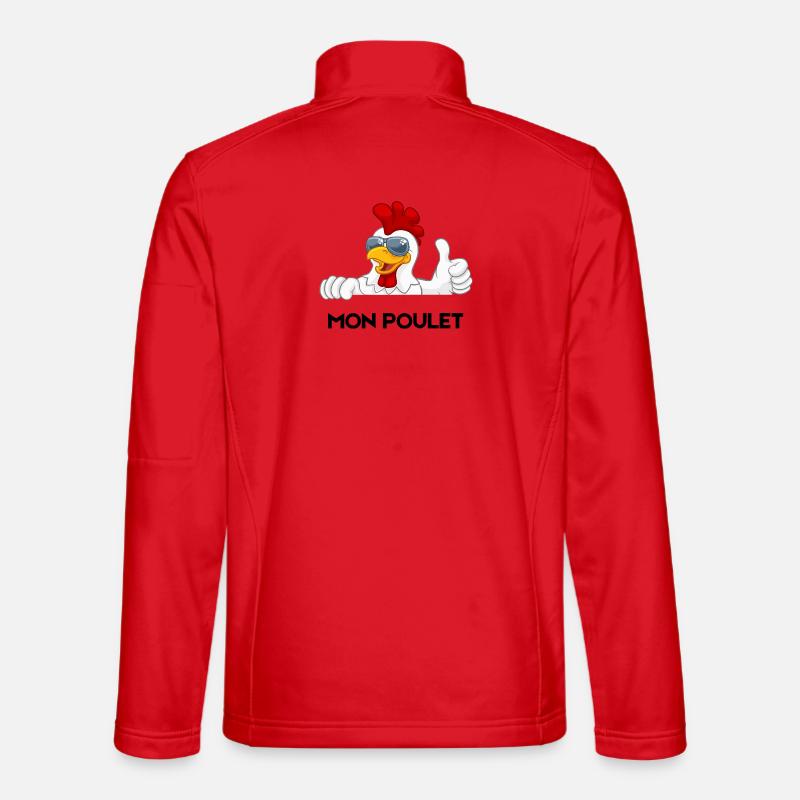 Cooler Hahn mit Sonnenbrille - Unisex Softshelljacke - Rot