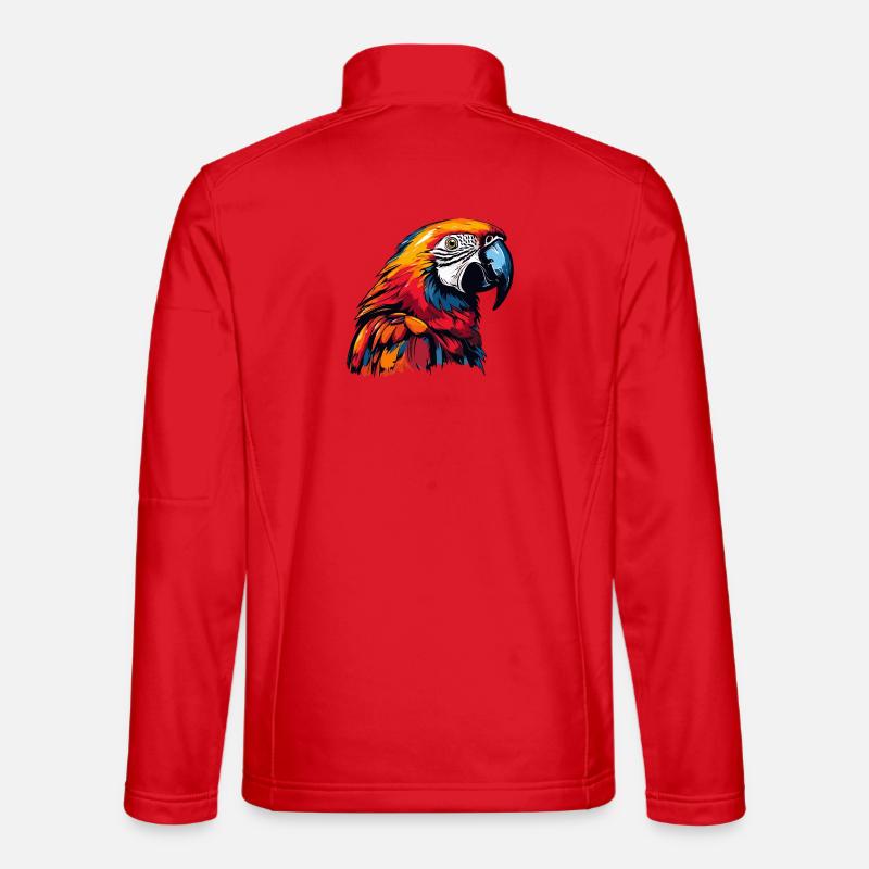 Parrot Animal Comic - Unisex Softshell Jacket - red