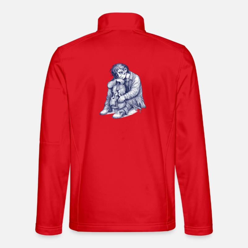 Melancholische Violine Skizze - Unisex Softshelljacke - Rot
