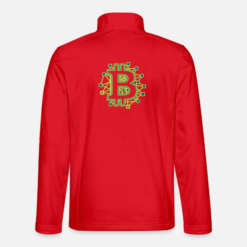 Bitcoin Platine Circuit Tech Krypto - Unisex Softshelljacke - Rot