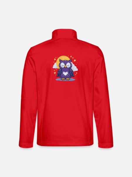 Oiseau de nuit au clair de lune - Veste en tissu softshell Unisexe - rouge - Dos