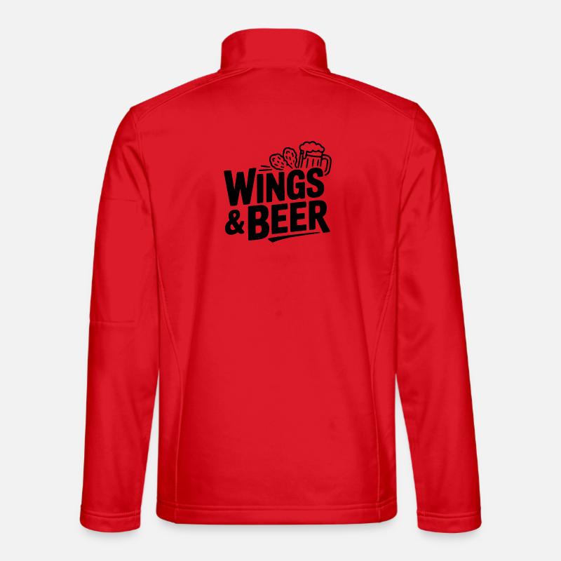 Wings and Beer - Unisex Softshelljacke - Rot