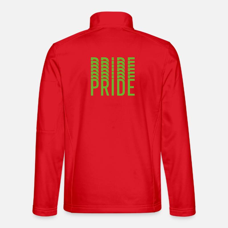 Lime Green Pride Textdesign - Unisex Softshelljacke - Rot