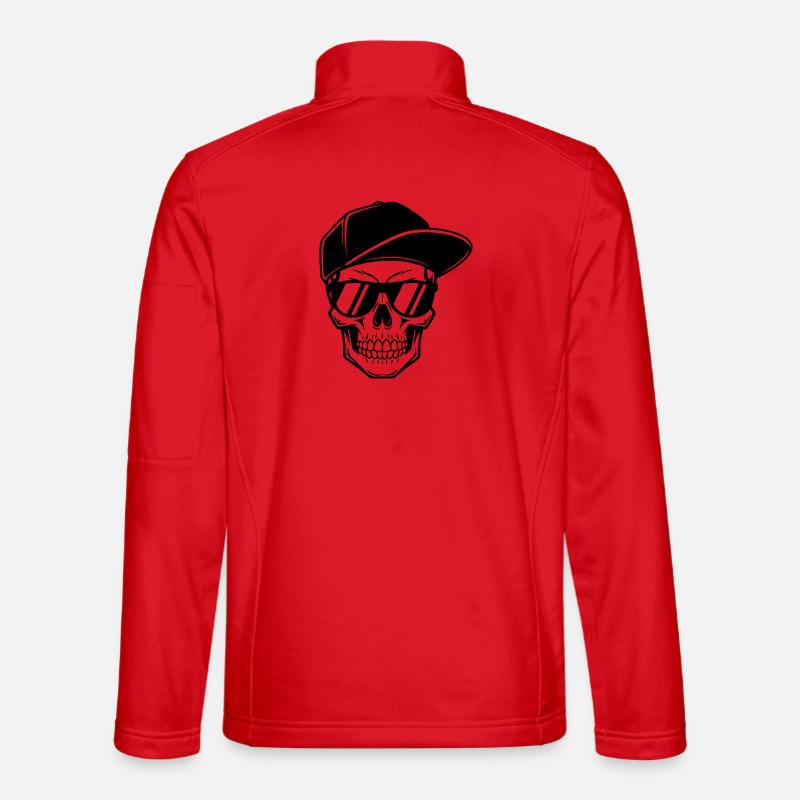 Cartoon skull with cap – cheeky comic design Unisex Softshell Jacket