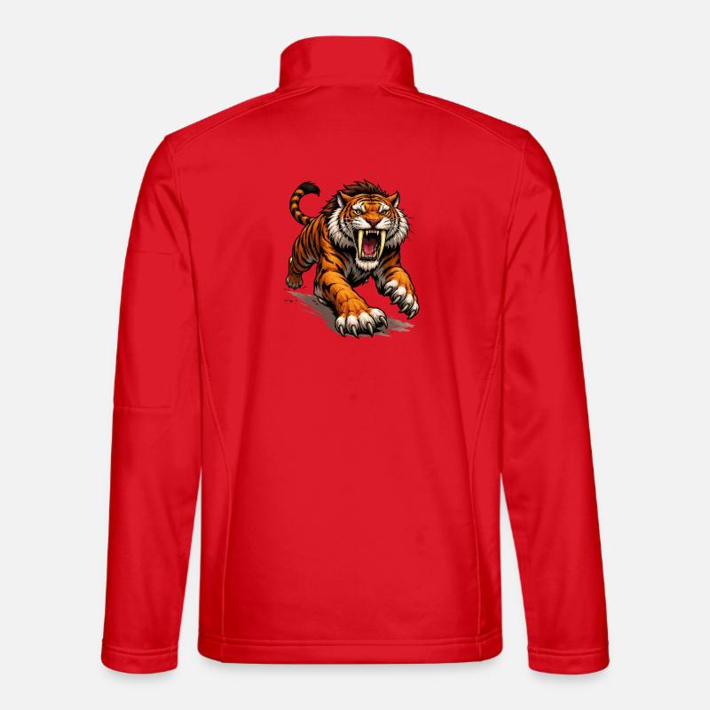 Comic Tiger Attack Unisex Softshell Jacket