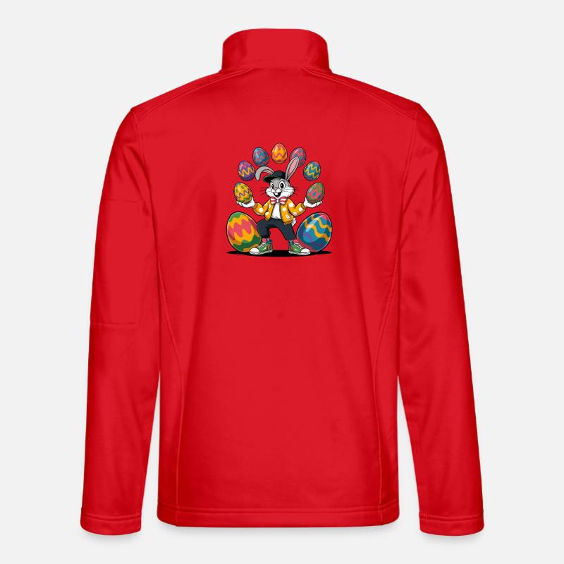 Osterhase mit bunten Eiern - Unisex Softshelljacke - Rot