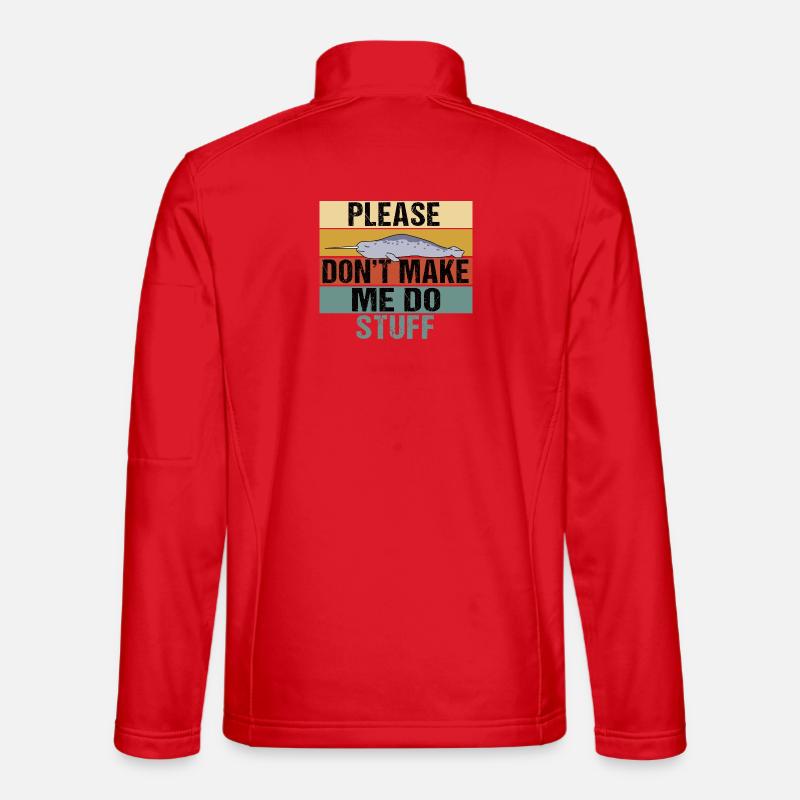 Funny Narwhal Retro Please Don't Make Me Do Stuff Unisex Softshell Jacket