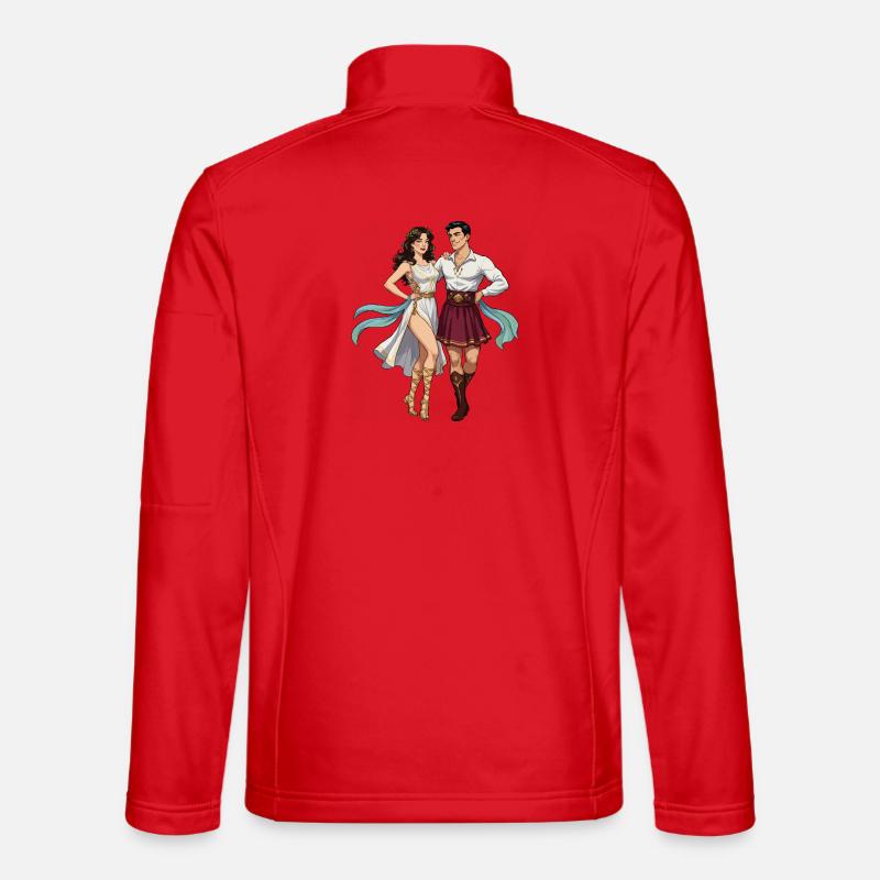 Griechisches Hasapiko-Tänzerpaar - Unisex Softshelljacke - Rot