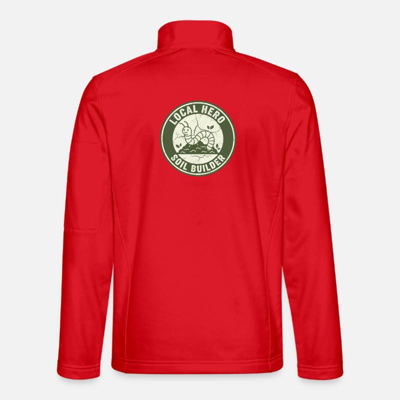 Earthworm Soil Conditioner Composter Garden - Unisex Softshell Jacket - red