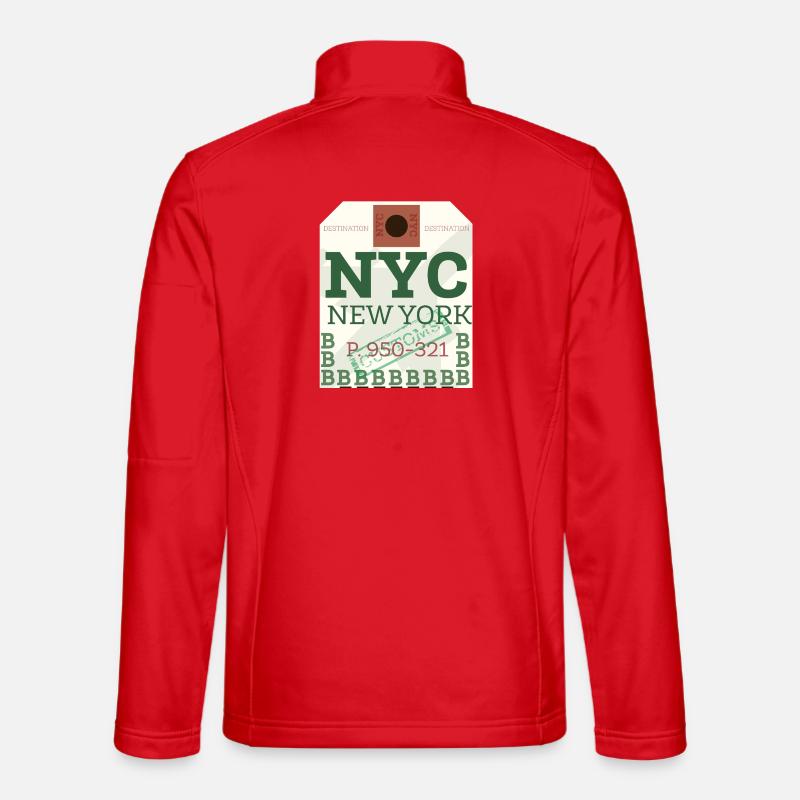 NYC Bold Passport Stamp - Unisex Softshell Jacket - red