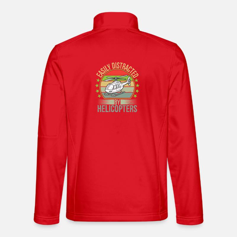 Easily Distracted By Helicopters - Unisex Softshelljacke - Rot
