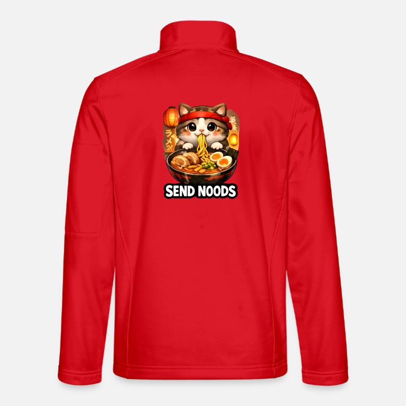 Ramen Cat Send Noods - Unisex Softshell Jacket - red