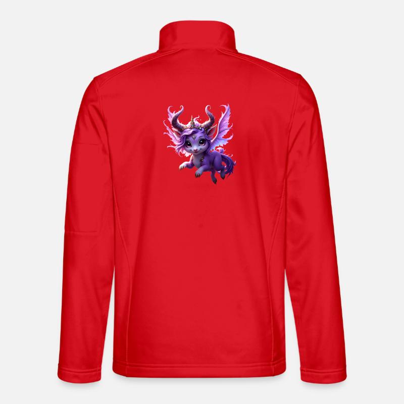 Lila Drache mit Krone - Unisex Softshelljacke - Rot