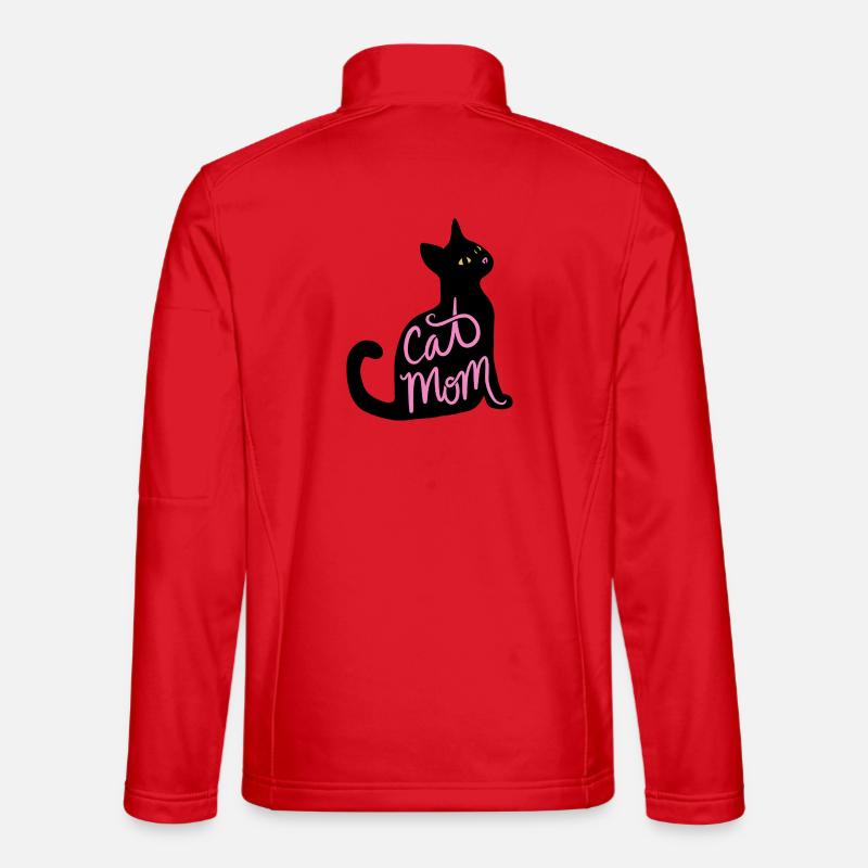 Cat Mom Neon Script - Unisex Softshell Jacket - red