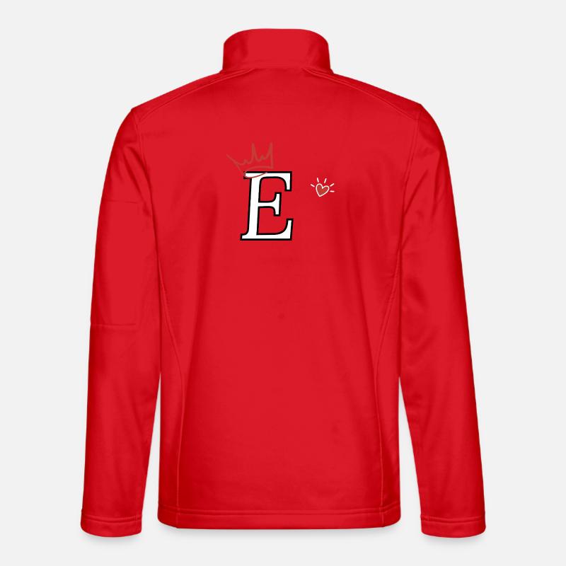 Letter e crown heart - Unisex Softshell Jacket - red