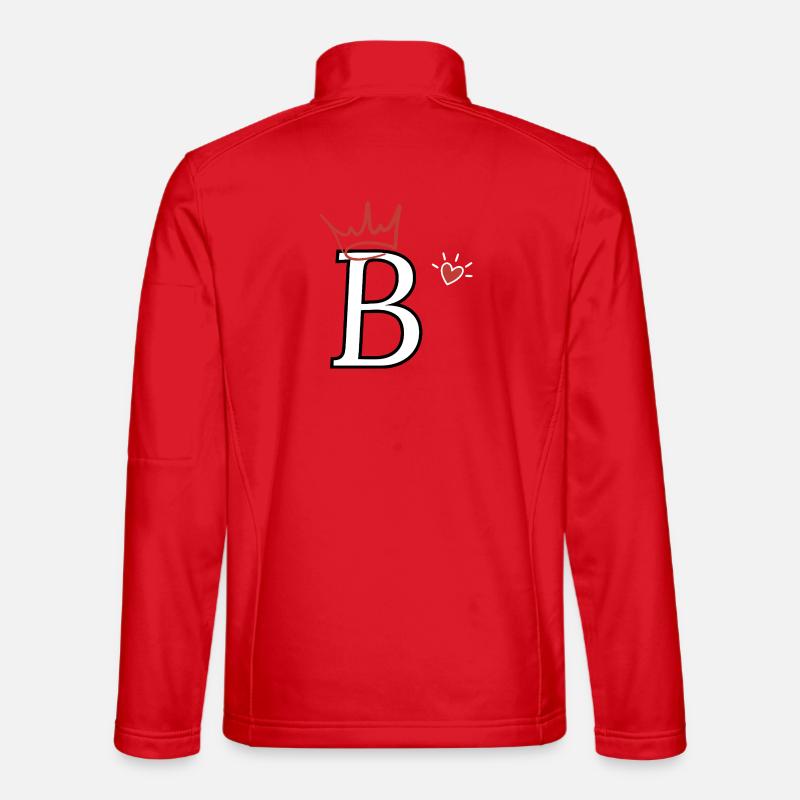 Letter B Crown Heart - Unisex Softshell Jacket - red