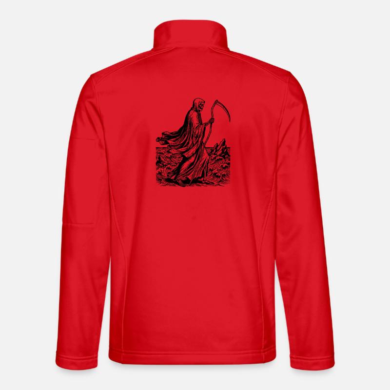 Sensenmann mit Sense am Meer Unisex Softshelljacke