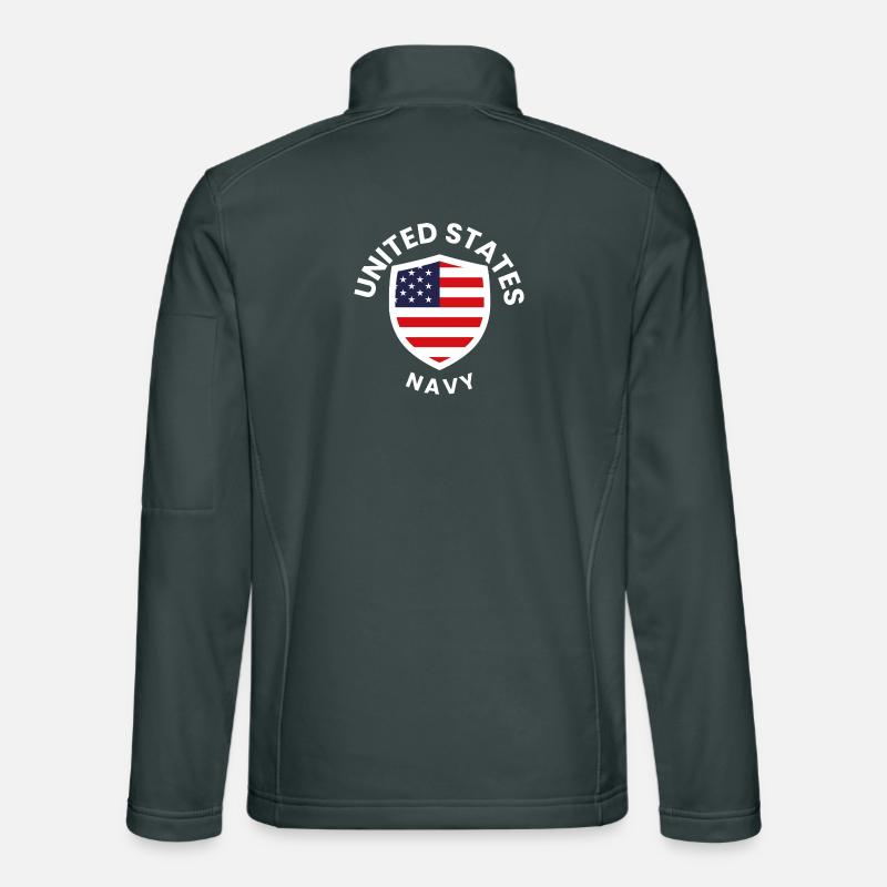 U.S. Flag Shield Navy Unisex Softshell Jacket