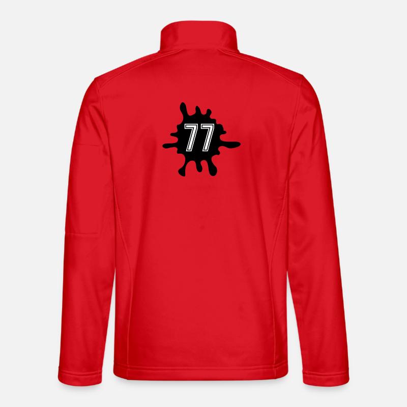 Klecks 77 Zahl - Unisex Softshelljacke - Rot