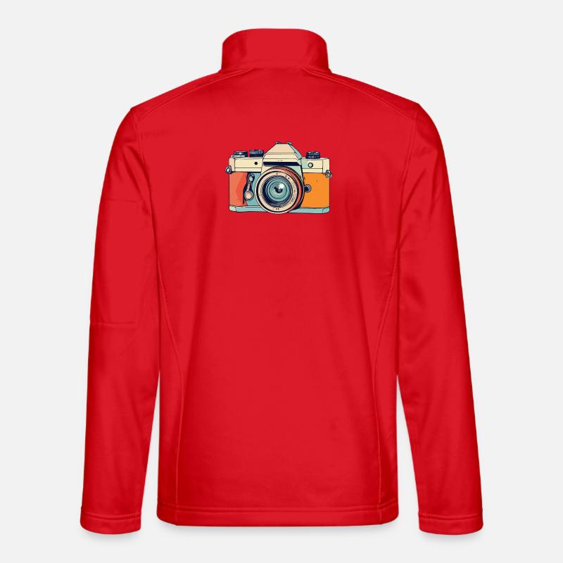 Retro SLR Camera Camera Camera Illustration - Unisex Softshell Jacket - red