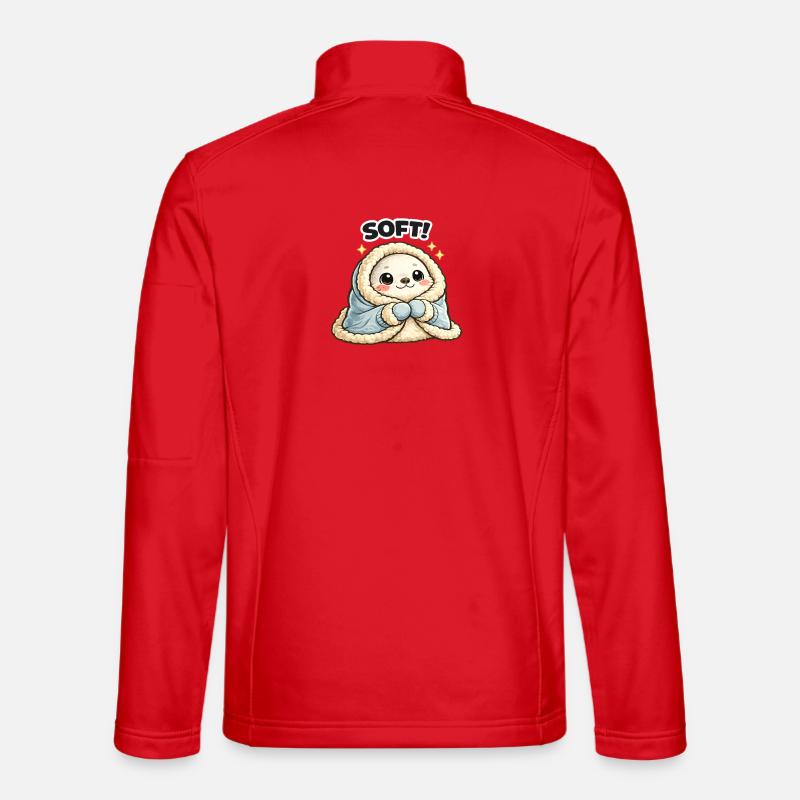 Kuschel-Maskottchen im Wintermantel - Unisex Softshelljacke - Rot