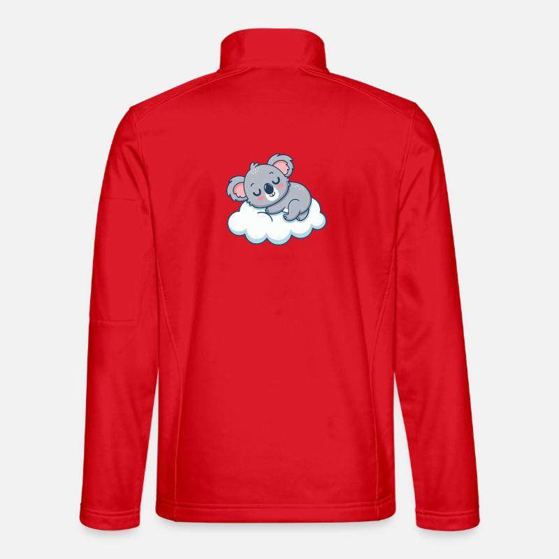 Dreamy Koala on Cloud - Unisex Softshell Jacket - red