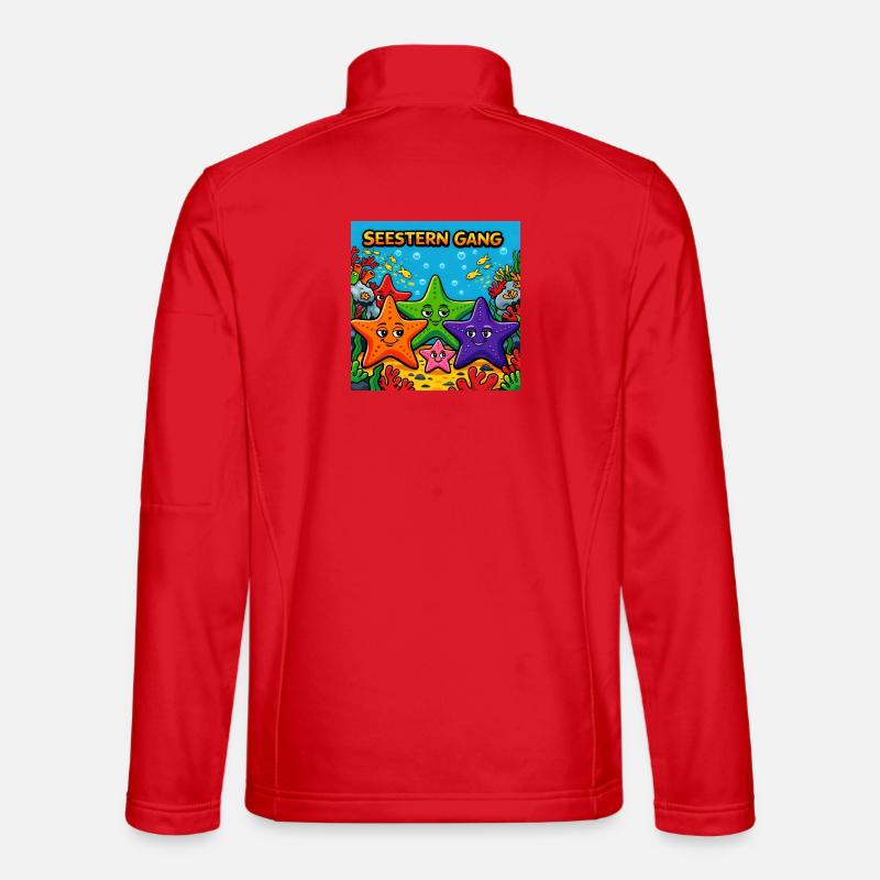 Seestern Gang Unterwasser Sternenfreunde - Unisex Softshelljacke - Rot