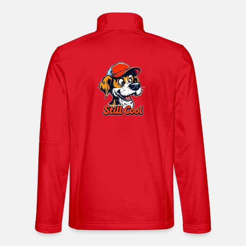 Still Cool Cartoon Dog - Unisex Softshell Jacket - red