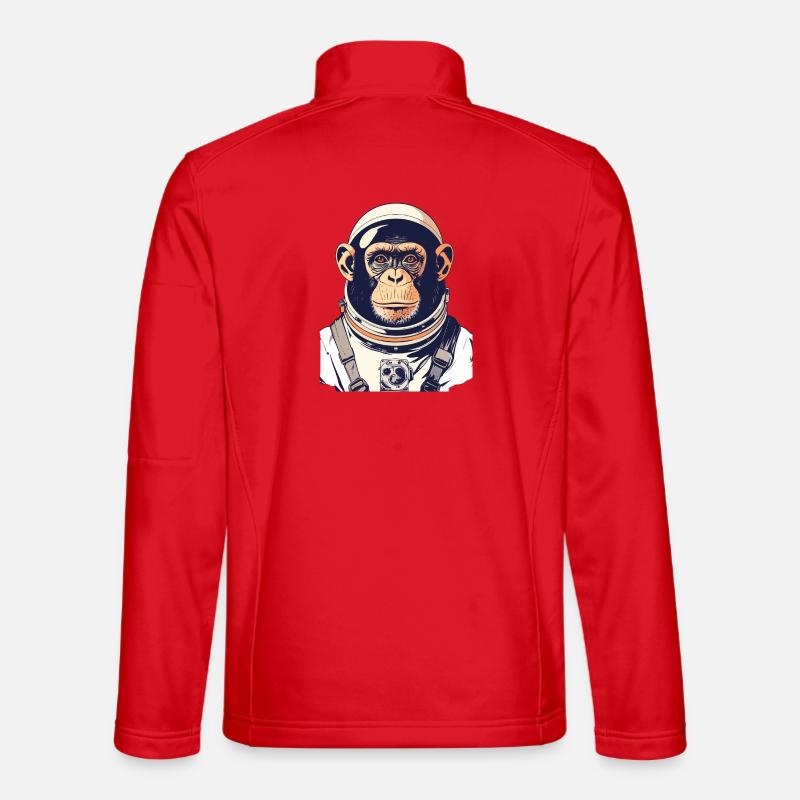 Motif spatial Singe Astronaute Singe - Veste en tissu softshell Unisexe - rouge