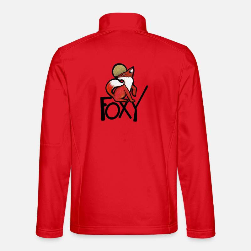 Crimson Fox with Gold Halo - Unisex Softshell Jacket - red