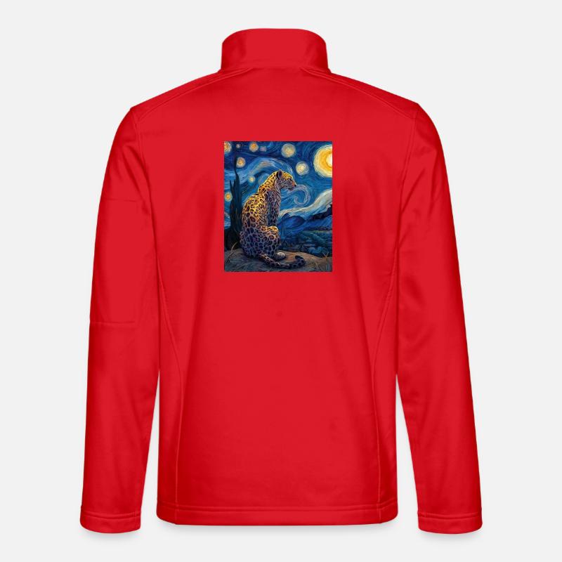 Leopard Van Gogh Unisex Softshell Jacket