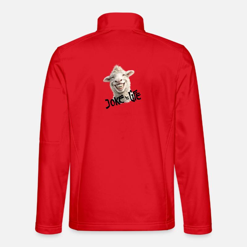 Lächelndes Lamm joke is life - Unisex Softshelljacke - Rot
