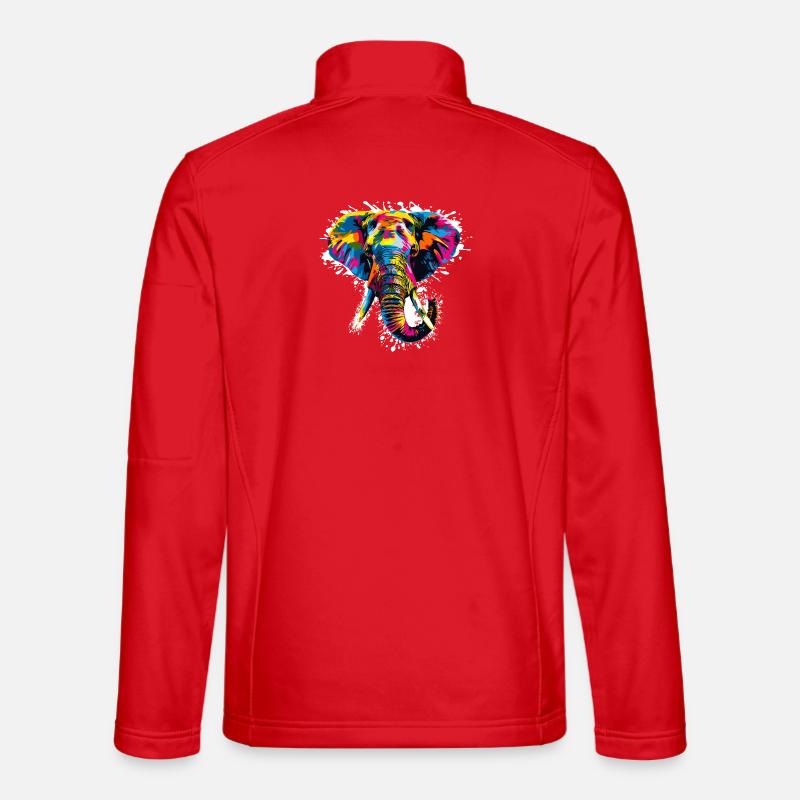 Elephant Art Design - Unisex Softshell Jacket - red