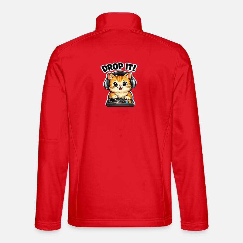 Drop It DJ-Katze - Unisex Softshelljacke - Rot