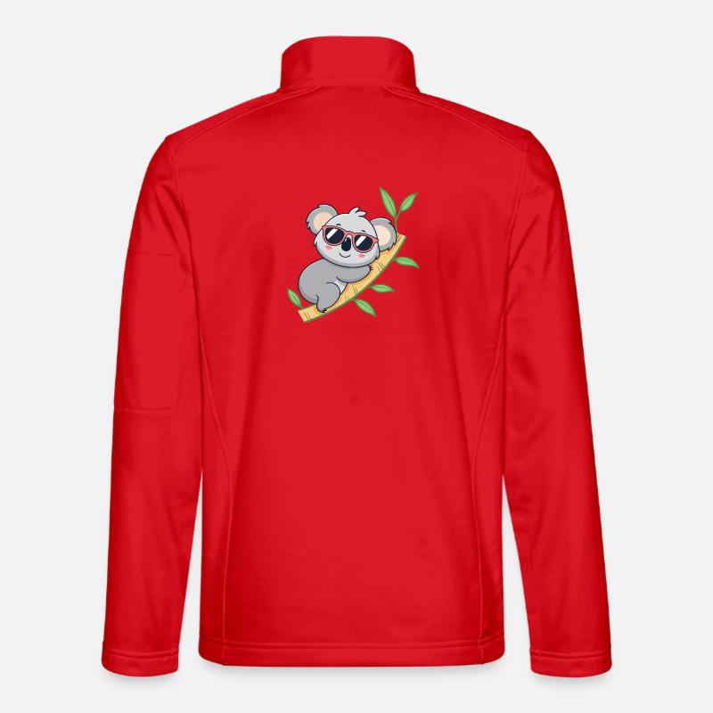 Trendiger Koala mit roten Brillen - Unisex Softshelljacke - Rot